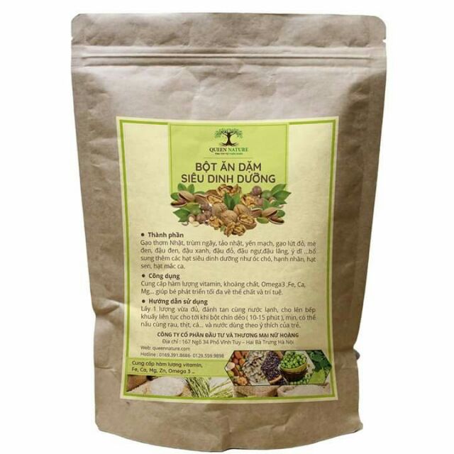 Bột ăn dặm siêu dinh dưỡng Queen Nature