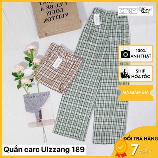 Quần Kẻ Caro Dáng Rộng Lưng Cao ULZZANG | Phong Cách Hàn Quốc | Kèm Ảnh Thật