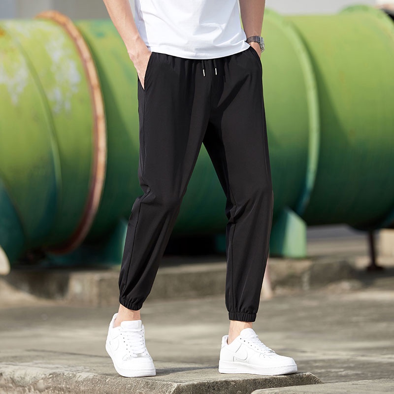 Quần Dài Bằng Lụa Mát Thiết Kế Mỏng Kiểu Dáng Đơn Giản Thời Trang Mùa Hè Cho Nam Size M-4XL