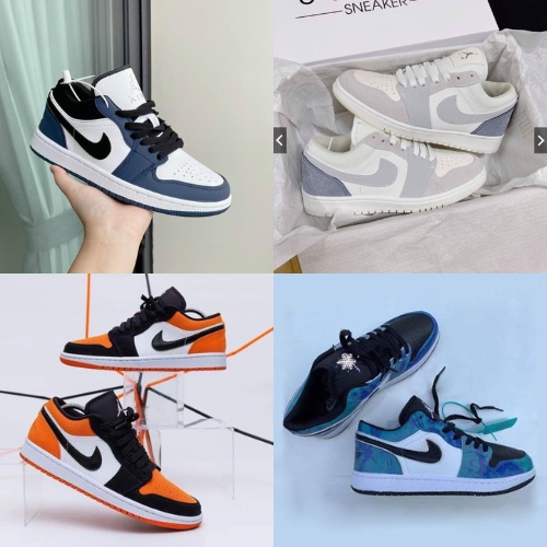Giày Jordan Cổ Thấp Các Màu, Jordan 1 Paris, Giày JD1 Cam Đen Hàng Đẹp Full Box + Bill