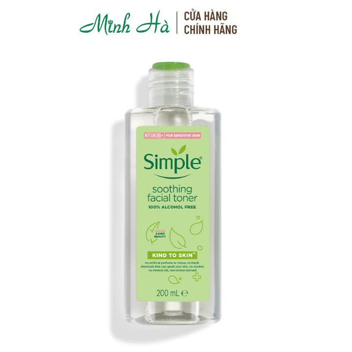 Nước hoa hồng Simple Smooth Facial 200ml se khít lỗ chân lông phiên bản update 2020