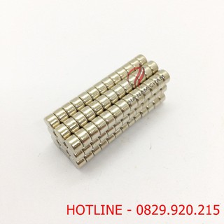 50 viên nam châm kích thước phi 5mm dày 3mm mạ nikel