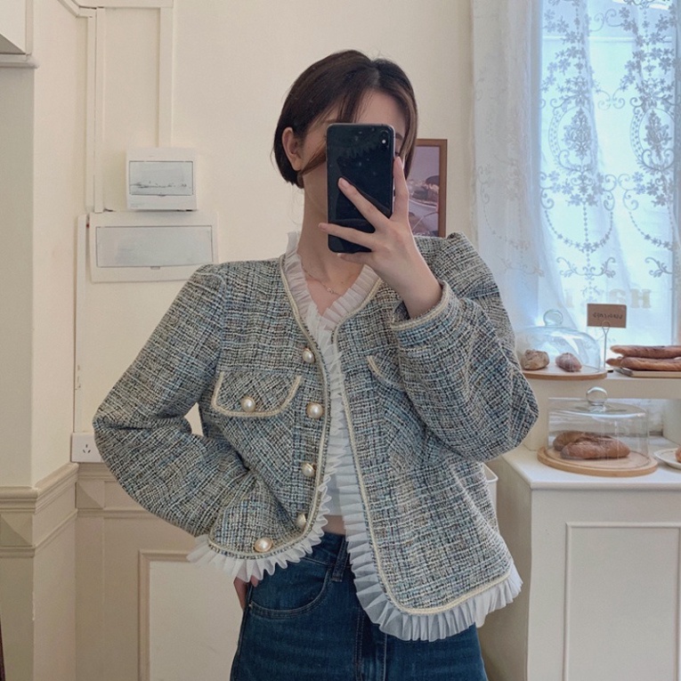Áo dạ tweed phong cách tiểu thư thu đông 2021_ Hàng order | BigBuy360 - bigbuy360.vn