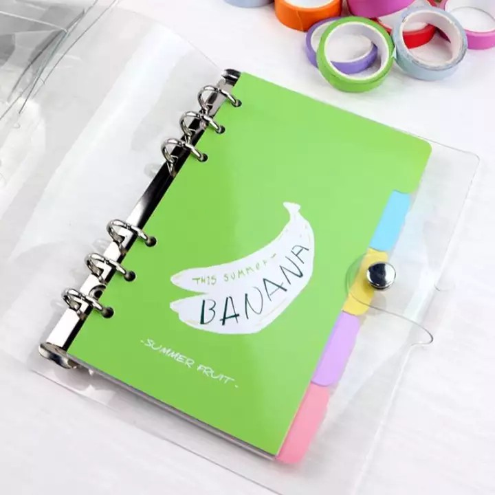 Clip Nhựa Màu Trong Suốt Tập Tin FolderA4/A5/A6/A7 Máy Tính Xách Tay Lập Kế Hoạch Lá Rời Binder Đồ Dùng Học Tậ_123LIFEVN