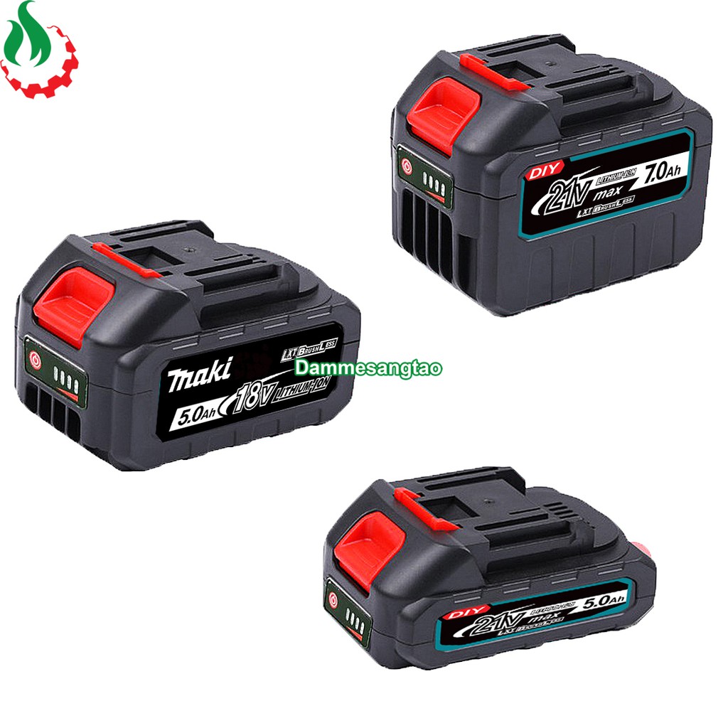 DMST Vỏ pin makita 18V lỗ sạc adapter có báo pin