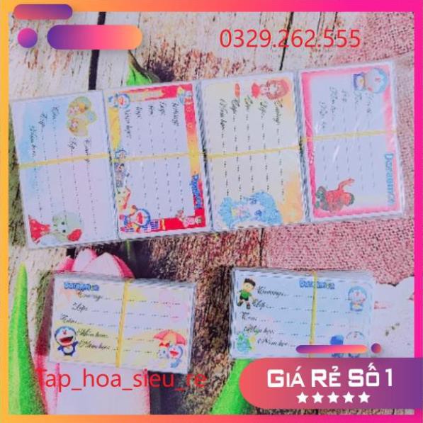 (Rẻ Vô địch) Set 100 cái nhãn vở decan nhiều hình siêu cute có keo dán sẵn