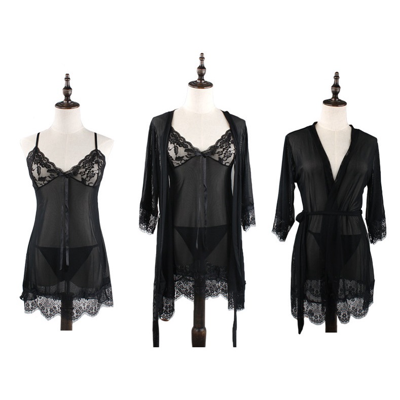 Bộ ngủ 2 dây cao cấp sexy (Váy + Áo Choàng Ren) SOC1442 | BigBuy360 - bigbuy360.vn