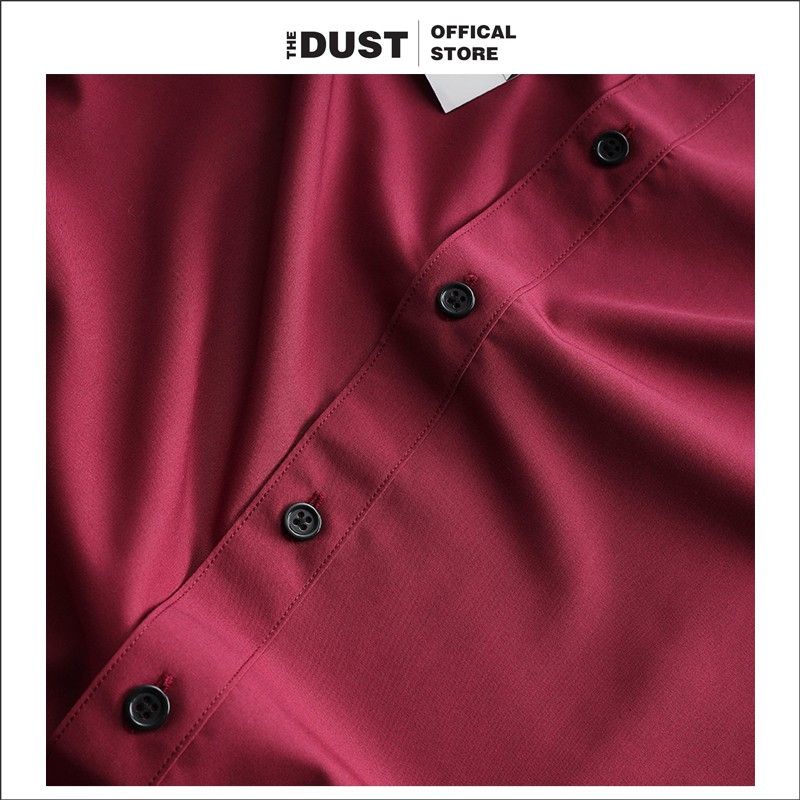 Áo sơ mi nam ngắn tay trơn cổ bẻ basic Zra The Dust, Sơ mi nam công sở form slimfit vải cotton lụa