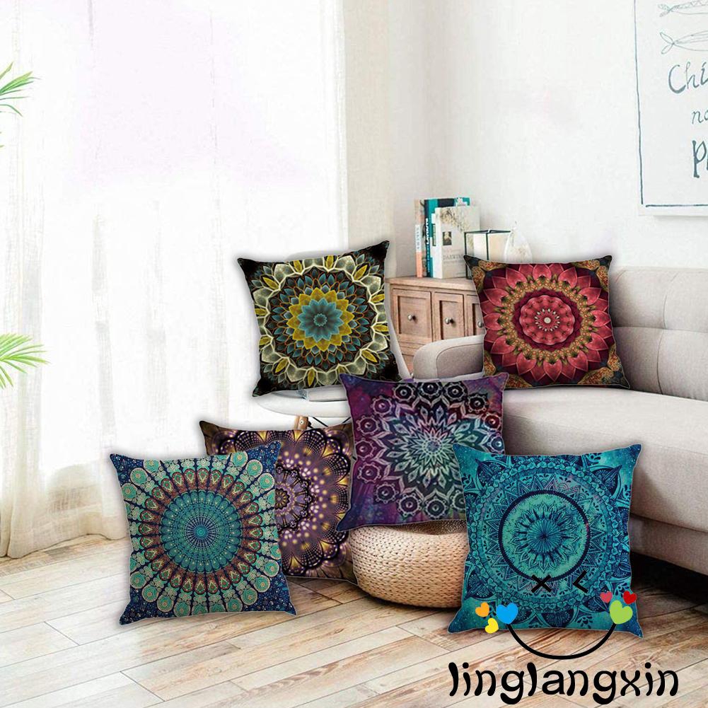 Vỏ Gối Vuông 18 Inch X18 Inches In Họa Tiết Phong Cách Bohemian