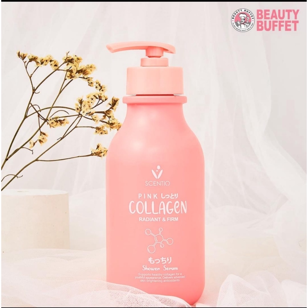 01 (Chai Hồng) Sữa Tắm Dưỡng Trắng và Sáng Mịn Da Beauty Buffet Scentio Pink Collagen Thái Lan 350ml