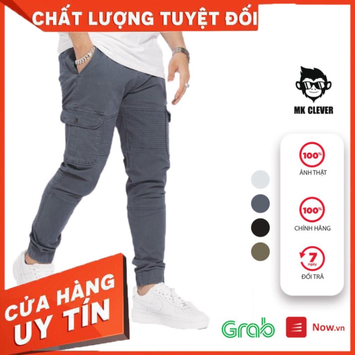 Quần dài nam jogger kaki túi hộp MK CLEVER, vải co giãn lên form chuẩn đẹp QJK01 - Hàng nhập khẩu
