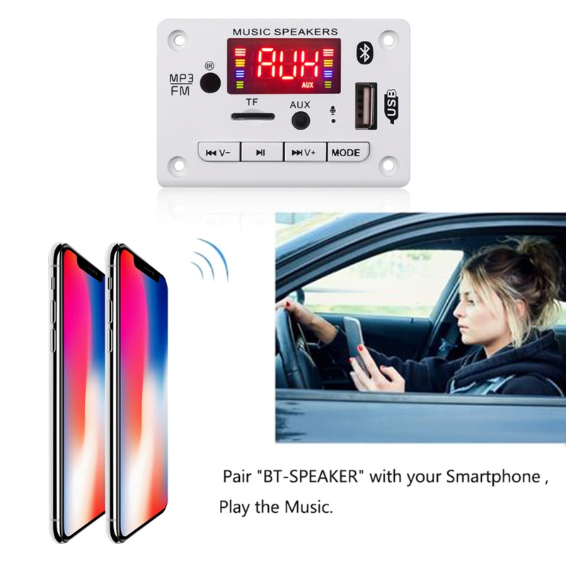 Bảng Mạch Giải Mã MP3 Kết Nối Bluetooth Cổng USB TF FM Radio MP3 Cho Xe Hơi
