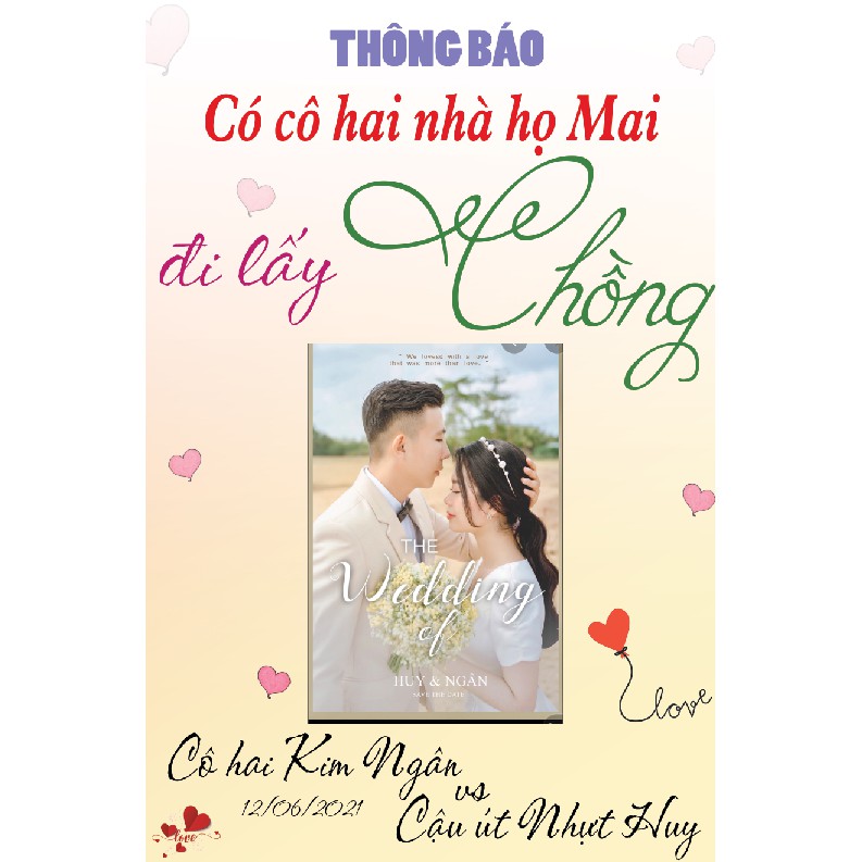 Các mẫu bảng cưới để cổng đẹp, xinh xắn