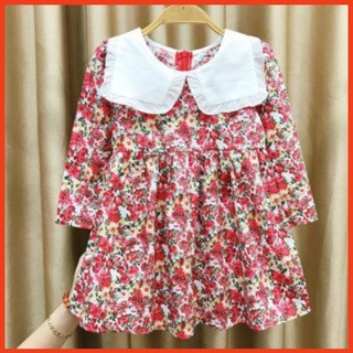 Váy Đầm ☄Sẵn kho☄Váy thô hoa nhí dáng xòe thu đông cho bé xinh lắm luôn à