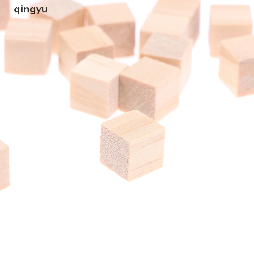 Bộ 100 Khối Gỗ Vuông Trơn Chưa Hoàn Thành Dùng Làm Đồ Gỗ DIY