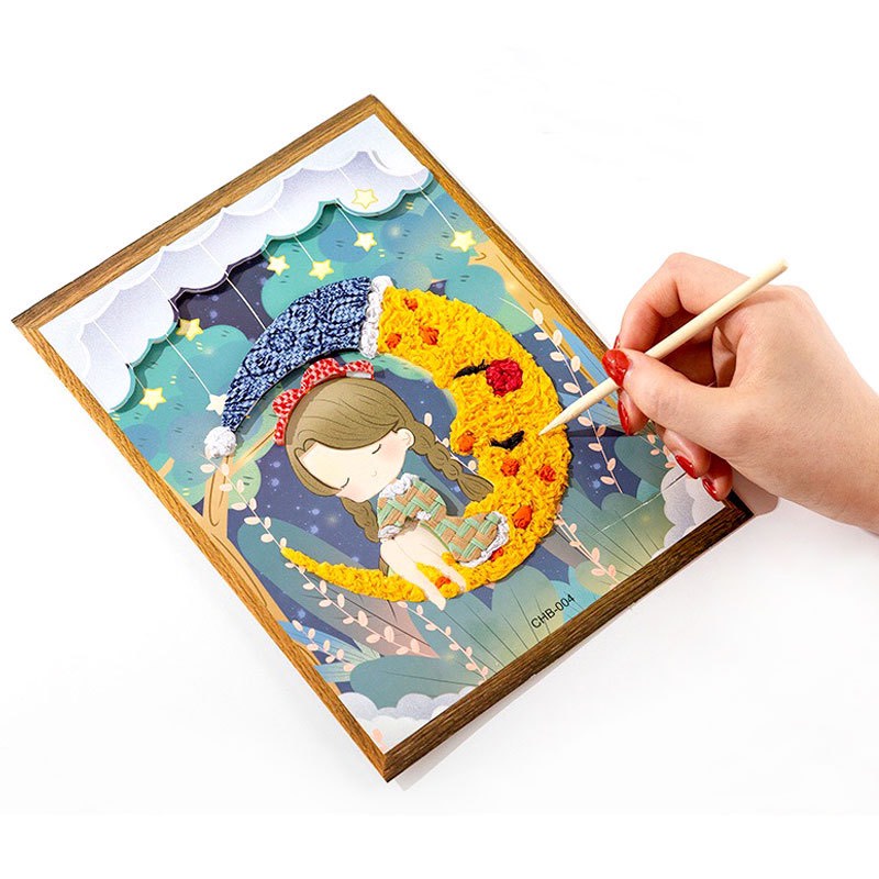 DIY Tranh Giấy Dán Thủ Công Hình Nhân Vật Hoạt Hình Làm Quà Tặng Cho Bé đa dạng mẫu