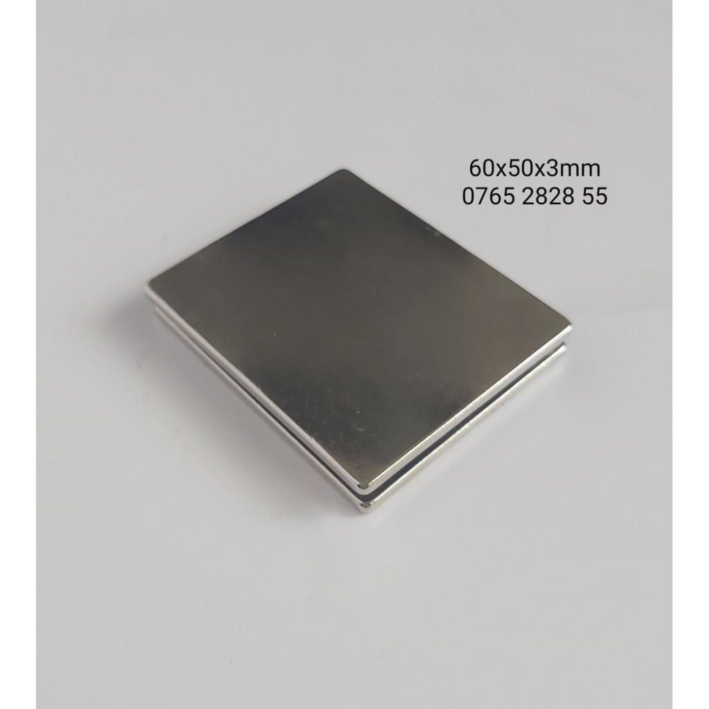 Nam châm 60x50x3mm , Nam châm viên đất hiếm lực siêu mạnh