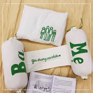 Bộ gối chặn vỏ đậu xanh trẻ sơ sinh handmade H2C