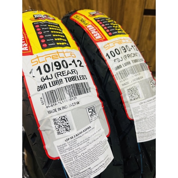 Vỏ Aspira Tretto Cho Xe Scoopy Size 100/90/12 &amp; 110/90/12 Hãng iNdo &gt;&gt;&gt;&gt;