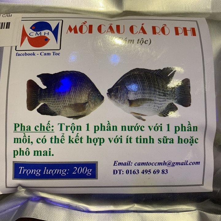 Mồi câu cá rô phi Cám Tộc - sông hồ ao tự nhiên lưỡi đơn giản