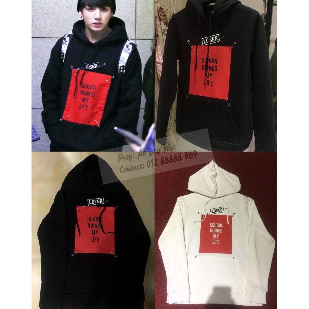 Áo khoác Hoodies Shool Ruined My Life Jungkook BTS