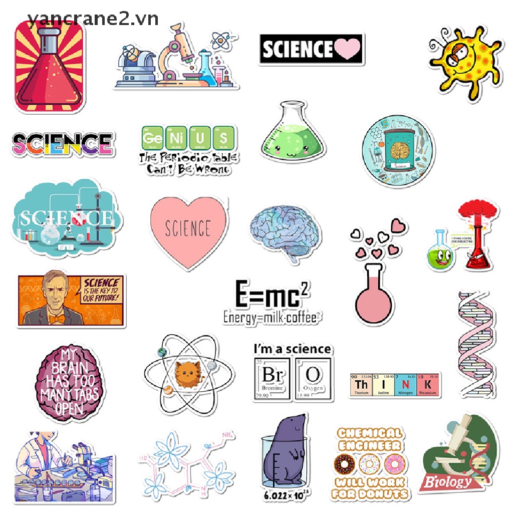 Set 50 Sticker Dán laptop Hình Chim Hồng Hạc DIY 2Vn
