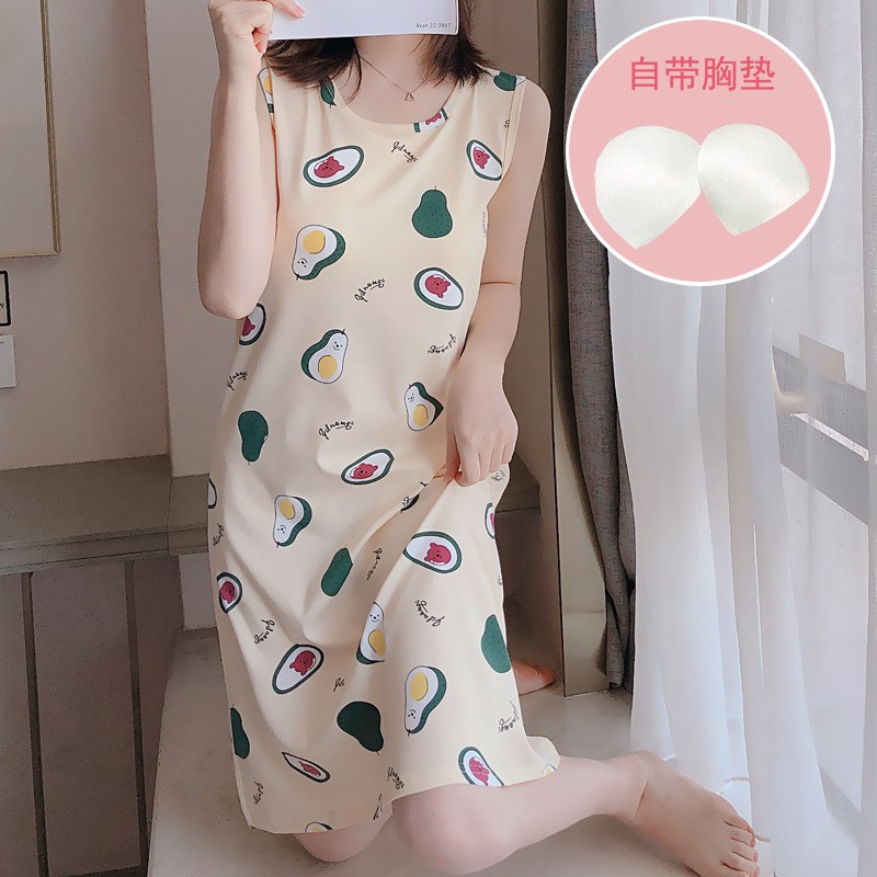 Váy Ngủ Nữ Siêu Xinh Xắn - Đồ Ngủ Mặc Nhà Có Miếng Đệm Mềm Mịn Siêu Mát | BigBuy360 - bigbuy360.vn