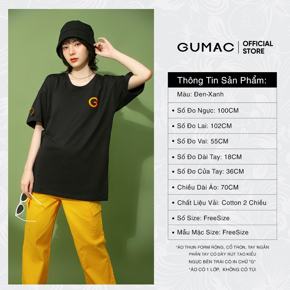 Áo thun nữ in G nổi GUMAC đủ màu, freesize, thiết kế basic ATB164 | BigBuy360 - bigbuy360.vn