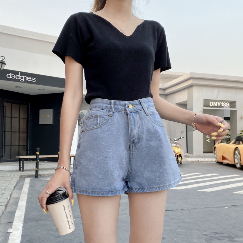 Quần Đùi Denim Lưng Cao Thời Trang Dành Cho Nữ | BigBuy360 - bigbuy360.vn