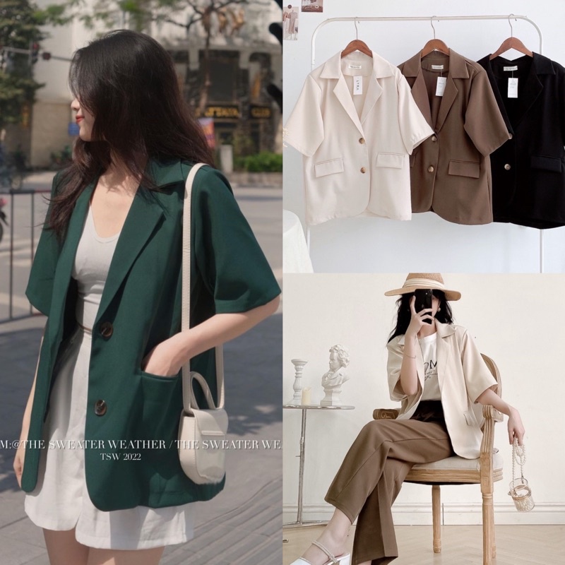 [Ảnh thật/Video]Blazer cộc tay cá tính tông màu mới Blazer cộc tay hàn Quốc | WebRaoVat - webraovat.net.vn