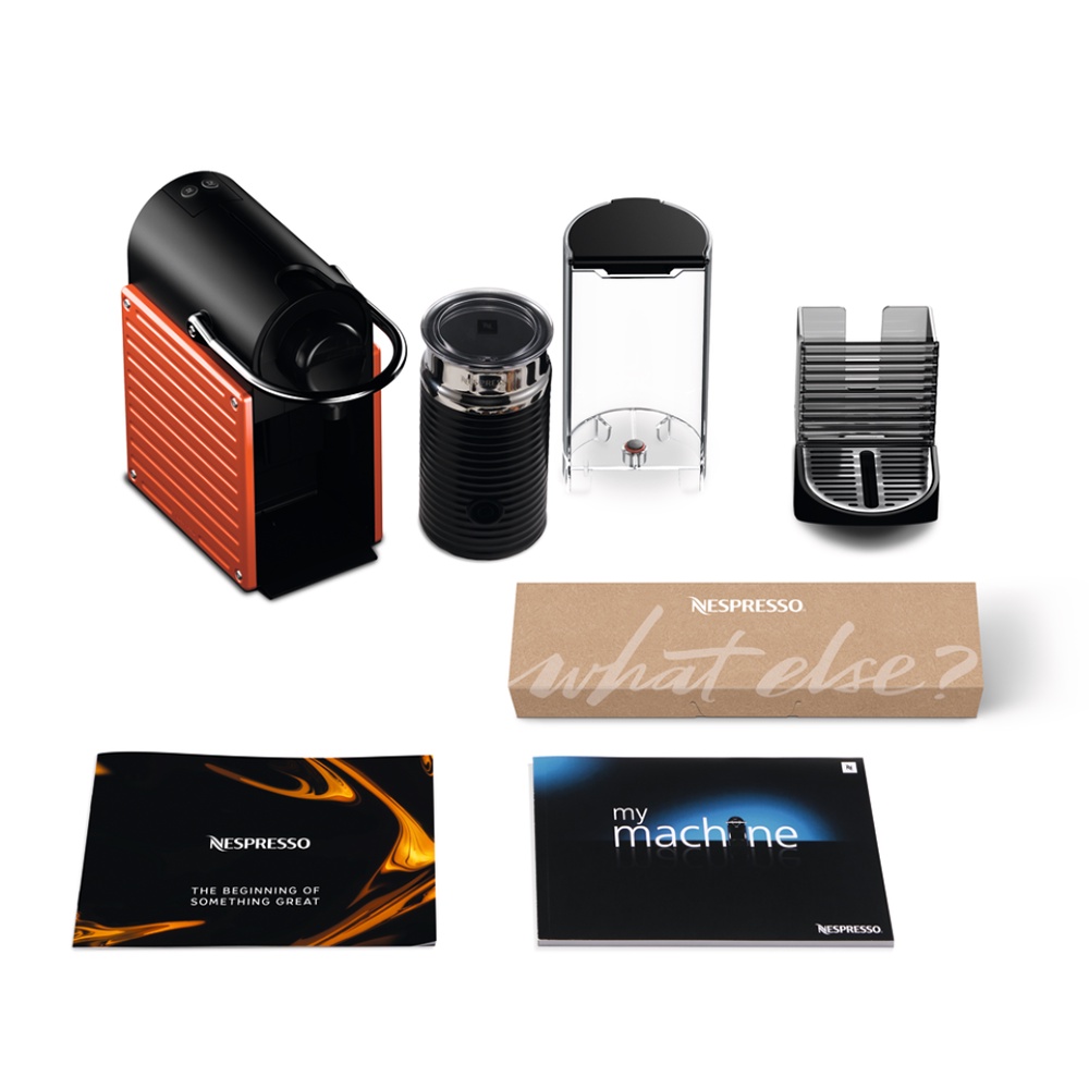 [Mã ELHADEV giảm 4% đơn 300K] Bộ máy pha cà phê Nespresso Pixie - Đỏ &amp; máy đánh sữa Aeroccino 3