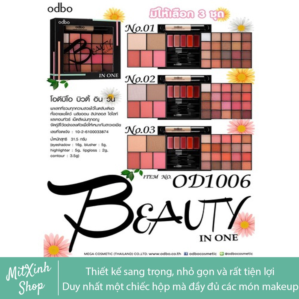 [Mẫu Mới]Set Trang Điểm Đa Năng ODBO BEAUTY IN ONE OD1006[Date 2024]