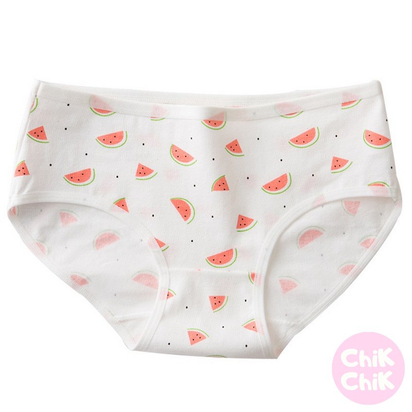 Combo quần lót nữ cotton họa tiết dưa hấu (Set 05) Chikchikshop QLS058