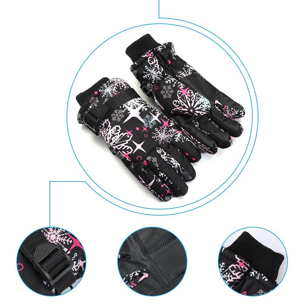 1 Đôi Găng Tay Trượt Tuyết Chống Thấm Nước Họa Tiết Hoạt Hình Dành Cho Bé