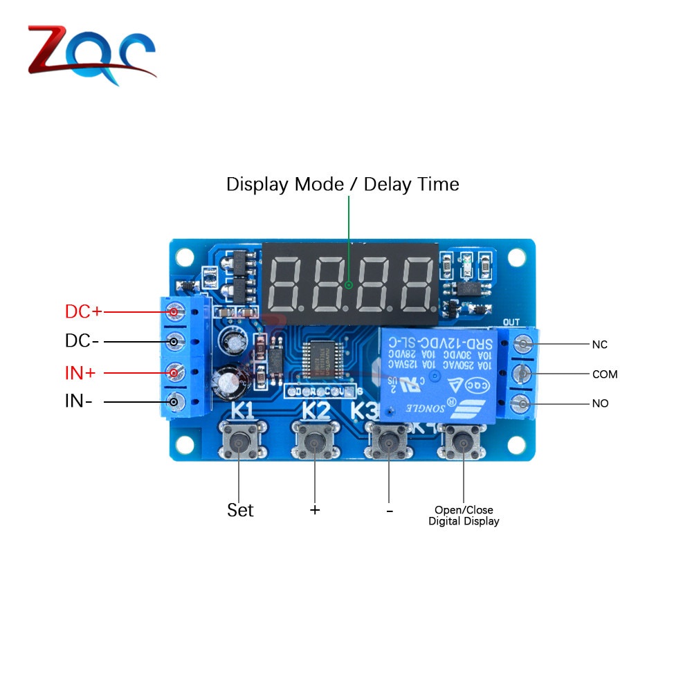 DC 5V 12V 24V 10A LED Digital Delay Relay Multifunction Trigger Time Circuit Timer Control Cycle Switch PLC Module for Motor etc