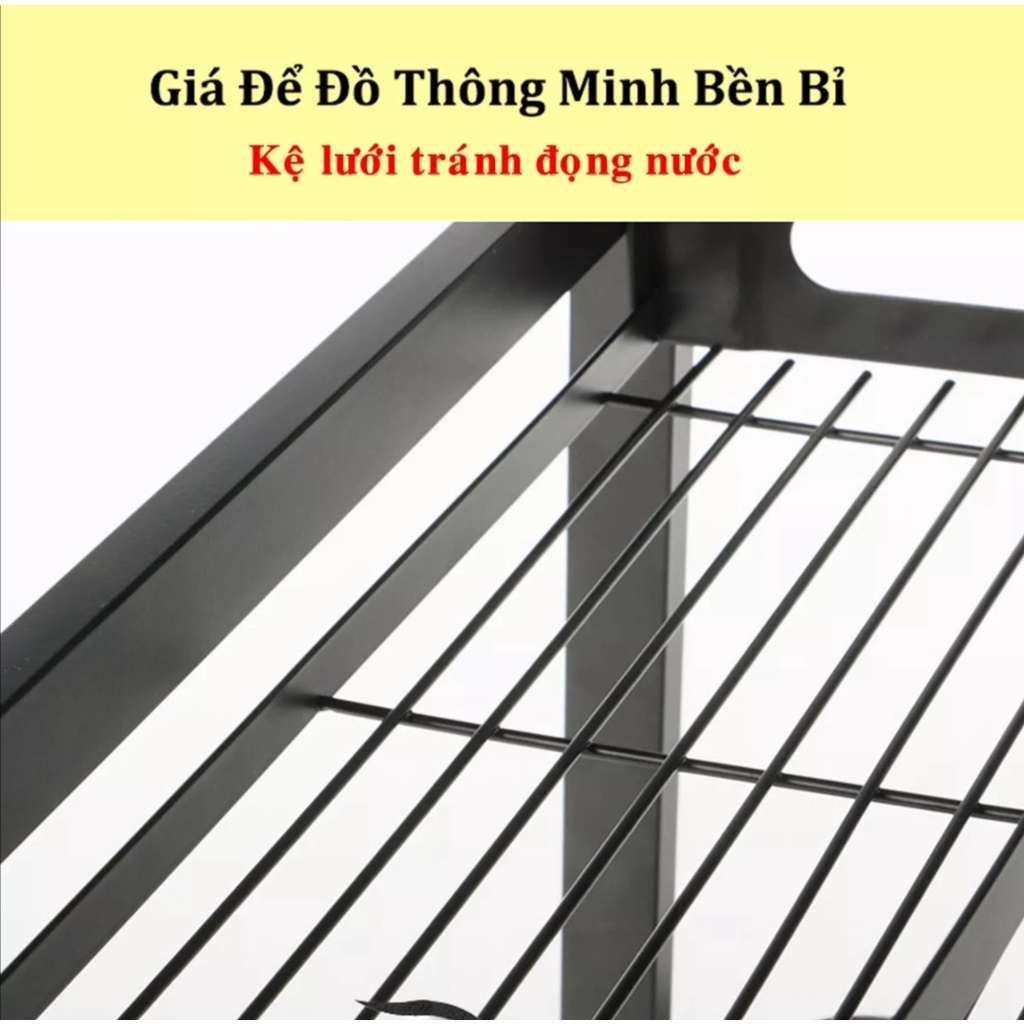 Kệ nhà bếp đựng Gia Vị 2-3 tầng. 2 tầng 33x20x43cm. 3 tầng: 3 x 20 x 61 cm. Sắt Sơn Tĩnh cao cấp