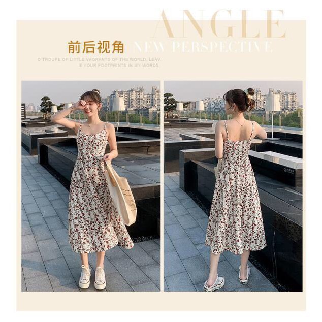 Váy Hai Dây Hoa Nhí🦋FREESHIP🦋 Đầm Hoa Nhí 2 Dây Nữ Dáng Suông Dài Kiểu Hàn Quốc mẫu DAY102