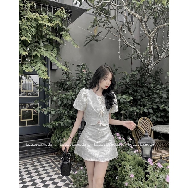 ( ẢNH CHÍNH CHỦ ) Set Gấm Buộc Dây Ngực Kèm Chân Váy