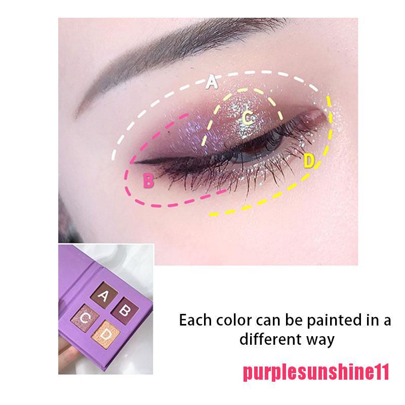 4 Colors Eyeshadow Palette Profession Makeup Highlight Shimmer Eye Shadow