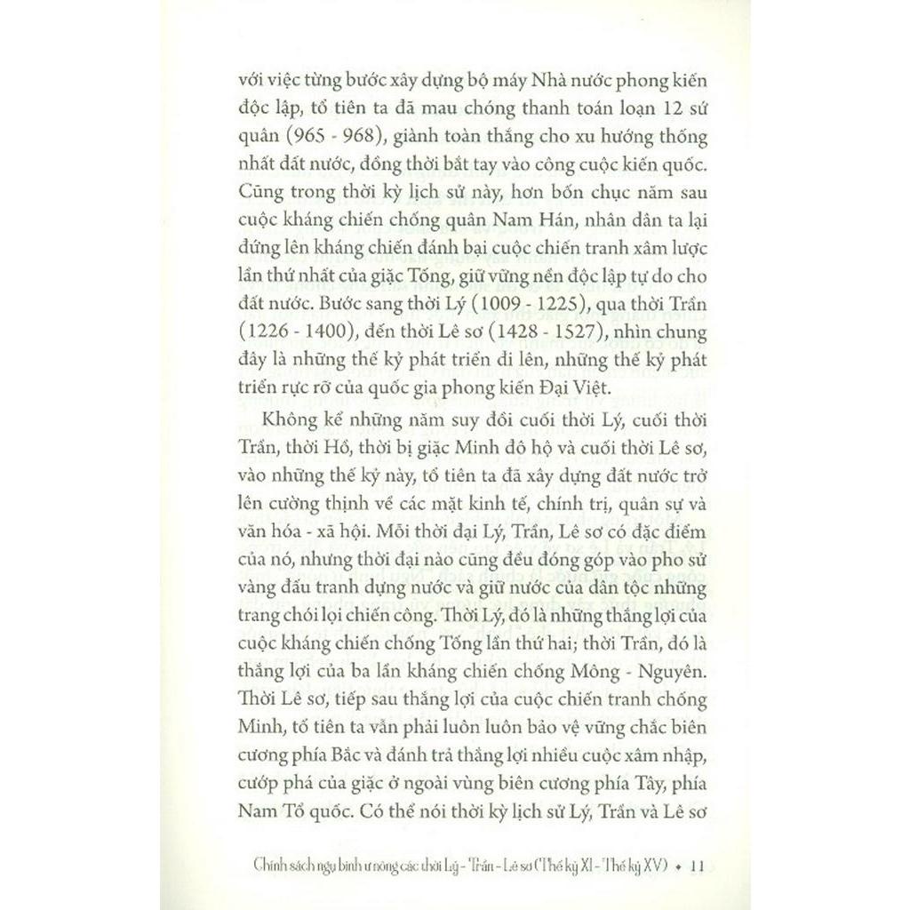 Sách Chính Sách Ngụ Binh Ư Nông Các Thời: Lý - Trần - Lê Sơ (Thế Kỷ XI - XV)