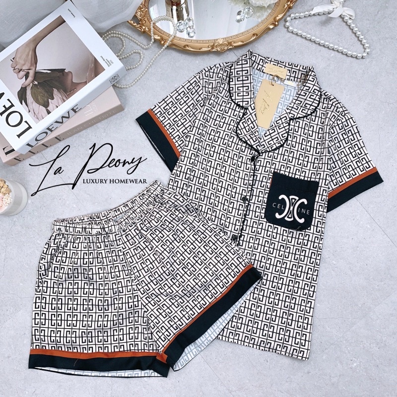 Các bộ lụa ngắn tay hãng SAM áo ngắn tay quần dài bộ mặc nhà đẹp bộ pijama cao cấp