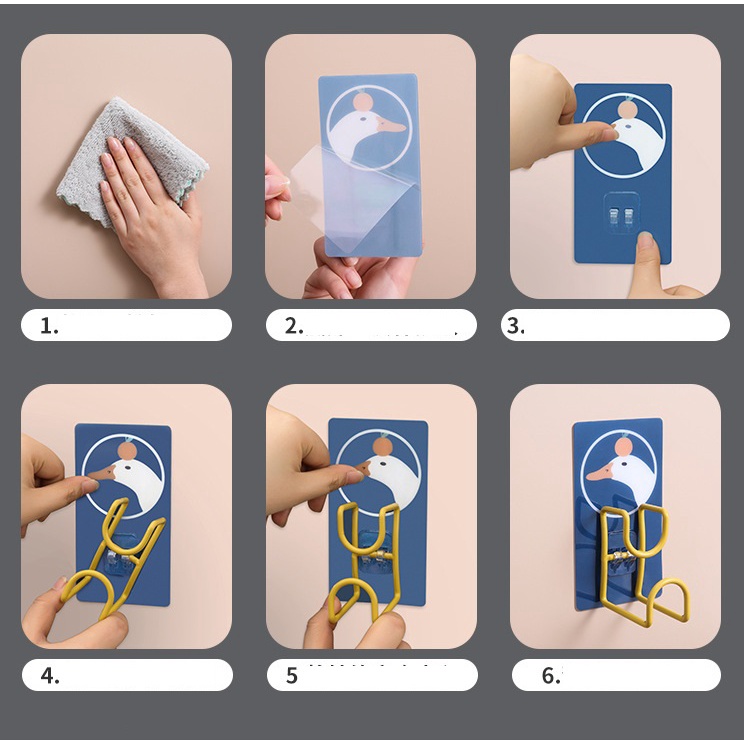 Móc Treo Thau Chậu, Móc Treo Đa Năng In Hình Dán Tường Tiện Lợi