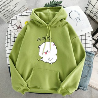 Áo hoodie mèo trắng nghịch đất chất nỉ bông dày siêu ấm