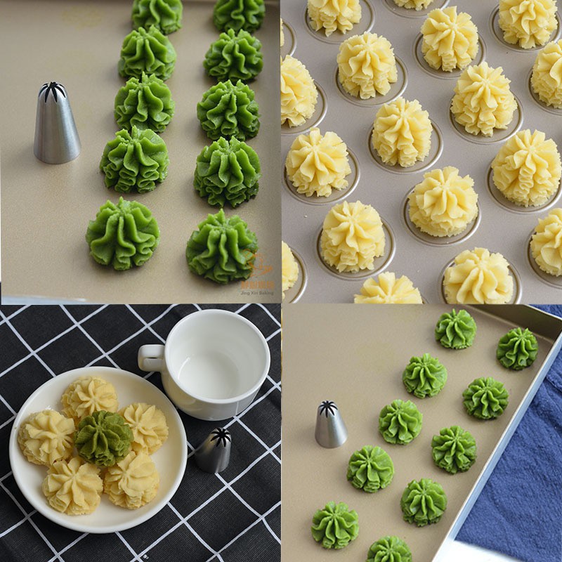 Đui Bắt Kem Lớn Để Trang Trí Bánh/Vòi Phun Làm Bánh Cupcake Bánh Quy Đầu Làm Bánh Bằng Thép Không Gỉ #1B #1C #1E #1G