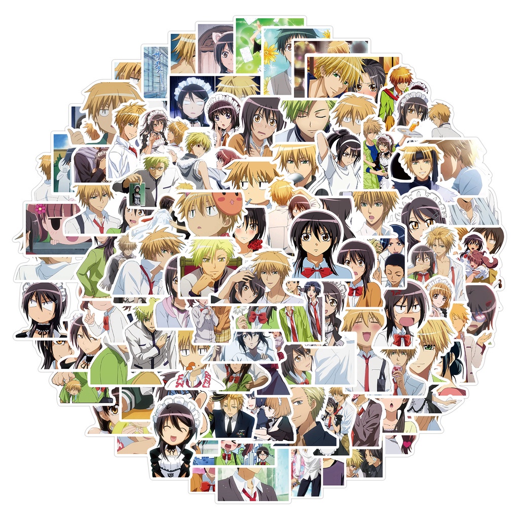 Set 50/100 miếng dán hoạt hình anime chống thấm nước trang trí vali