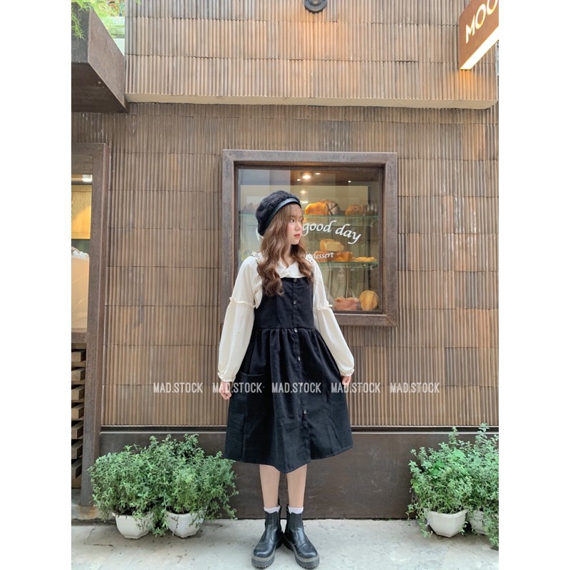 🌿 Set yếm tiểu thư Vintage 💚 | BigBuy360 - bigbuy360.vn