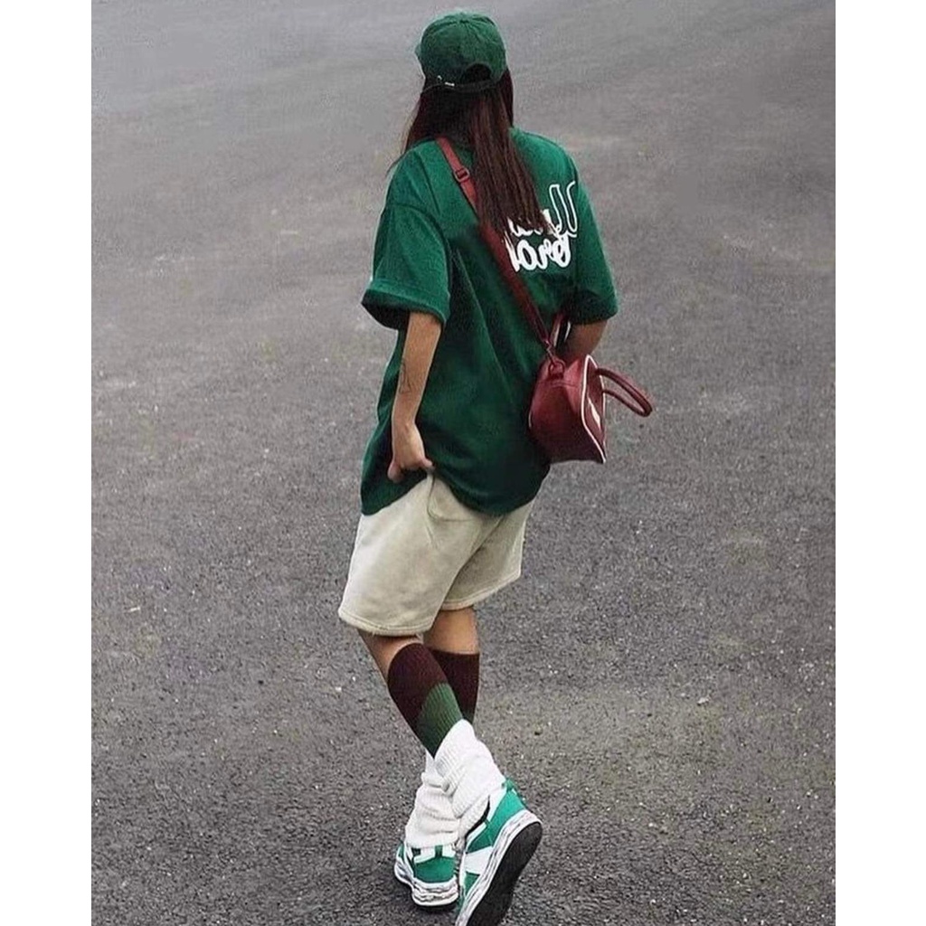 Set Đồ Bộ Nữ Áo Xanh Quần Đùi Kaki In Chữ  UnderBroken