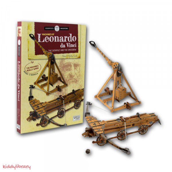 Sách tiếng Anh và Mô hình Khoa học 3D "Leonardo Da Vinci 3D Machines".
