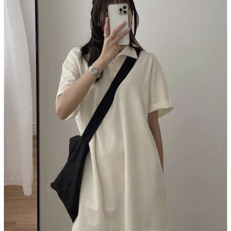 Váy polo trơn 3 khuy