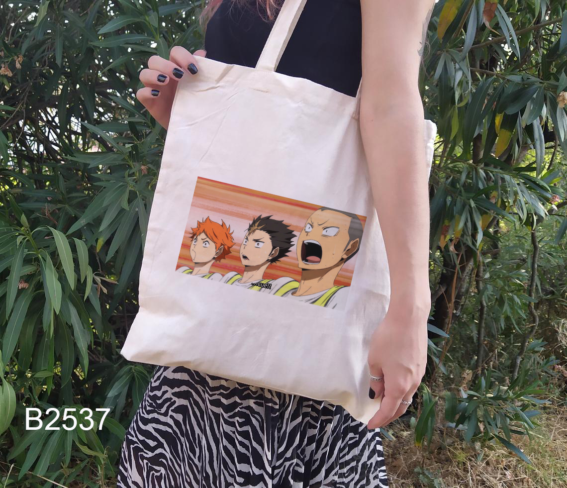 Haikyuu!! Japan Anime Bags Shoulder Bags Harajuku Canvs Totes Cute Handbag Large Capacity